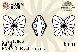 PREMIUM Rivoli Butterfly Fancy Stone (PM4748) 5mm - Crystal Effect With Foiling - 关闭视窗 >> 可点击图片