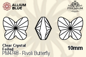 PREMIUM Rivoli Butterfly Fancy Stone (PM4748) 10mm - Clear Crystal With Foiling - Haga Click en la Imagen para Cerrar