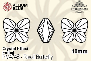 PREMIUM Rivoli Butterfly Fancy Stone (PM4748) 10mm - Crystal Effect With Foiling
