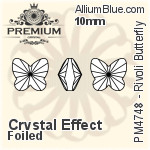 PREMIUM Rivoli Butterfly Fancy Stone (PM4748) 5mm - Clear Crystal With Foiling