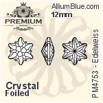 PREMIUM Edelweiss Fancy Stone (PM4753) 12mm - Clear Crystal With Foiling