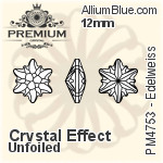 PREMIUM Edelweiss Fancy Stone (PM4753) 12mm - Crystal Effect With Foiling