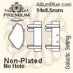 PREMIUM Galactic 石座, (PM4757/S), 縫い穴なし, 19x11.5mm, メッキなし 真鍮