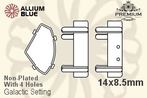 PREMIUM Galactic 石座, (PM4757/S), 縫い穴付き, 14x8.5mm, メッキなし 真鍮 - ウインドウを閉じる