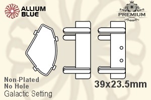 PREMIUM Galactic Setting (PM4757/S), No Hole, 39x23.5mm, Unplated Brass - Click Image to Close
