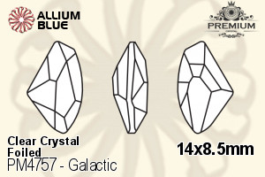 PREMIUM Galactic Fancy Stone (PM4757) 14x8.5mm - Clear Crystal With Foiling - 關閉視窗 >> 可點擊圖片