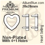 PREMIUM Heart Setting (PM4800/S), No Hole, 6.5x6mm, Unplated Brass