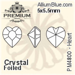 PREMIUM Heart Fancy Stone (PM4800) 5x5.5mm - Clear Crystal With Foiling