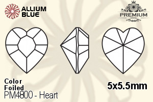 PREMIUM CRYSTAL Heart Fancy Stone 5x5.5mm Light Sapphire F