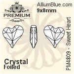 PREMIUM Sweet Heart Fancy Stone (PM4809) 9x8mm - Crystal Effect With Foiling