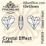 PREMIUM Sweet Heart Fancy Stone (PM4809) 13x12mm - Color With Foiling