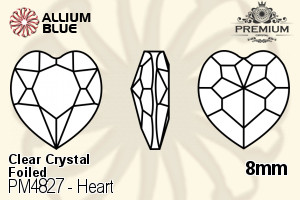 PREMIUM Heart Fancy Stone (PM4827) 8mm - Clear Crystal With Foiling - 關閉視窗 >> 可點擊圖片
