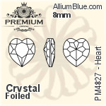 PREMIUM Heart Fancy Stone (PM4827) 10mm - Clear Crystal With Foiling