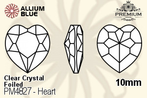 PREMIUM Heart Fancy Stone (PM4827) 10mm - Clear Crystal With Foiling