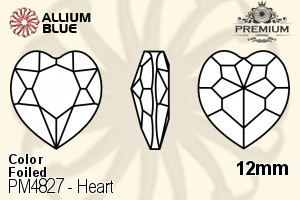PREMIUM Heart Fancy Stone (PM4827) 12mm - Color With Foiling - Click Image to Close