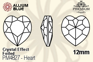 PREMIUM Heart Fancy Stone (PM4827) 12mm - Crystal Effect With Foiling - Click Image to Close