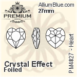 PREMIUM Heart Fancy Stone (PM4827) 27mm - Clear Crystal With Foiling