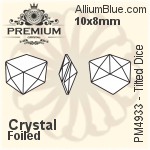 PREMIUM Tilted Dice Fancy Stone (PM4933) 20x18mm - Crystal Effect With Foiling