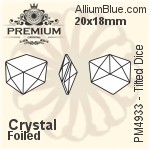 PREMIUM Tilted Dice Fancy Stone (PM4933) 10x8mm - Clear Crystal With Foiling