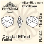 PREMIUM Tilted Dice Fancy Stone (PM4933) 20x18mm - Crystal Effect With Foiling
