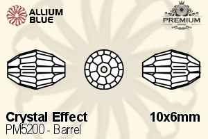 プレミアム Barrel ビーズ (PM5200) 10x6mm - クリスタル エフェクト