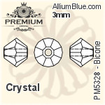 PREMIUM Bicone Bead (PM5328) 3mm - Clear Crystal