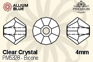 PREMIUM Bicone Bead (PM5328) 4mm - Clear Crystal - 关闭视窗 >> 可点击图片