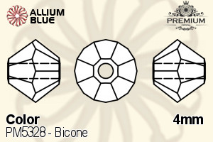 PREMIUM CRYSTAL Bicone Bead 4mm Light Silk