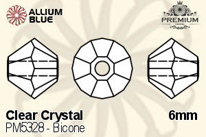 PREMIUM Bicone Bead (PM5328) 6mm - Clear Crystal - 關閉視窗 >> 可點擊圖片
