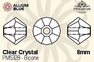 PREMIUM CRYSTAL Bicone Bead 8mm Crystal