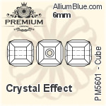 プレミアム Cube ビーズ (PM5601) 6mm - クリスタル エフェクト