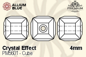 PREMIUM CRYSTAL Cube Bead 4mm Crystal Aurore Boreale
