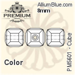 PREMIUM Cube Bead (PM5601) 8mm - Clear Crystal