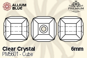 PREMIUM Cube Bead (PM5601) 6mm - Clear Crystal - Haga Click en la Imagen para Cerrar