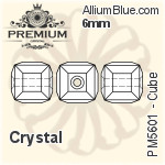 プレミアム Cube ビーズ (PM5601) 6mm - クリスタル
