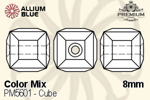 プレミアム Cube ビーズ (PM5601) 8mm - カラー Mix - ウインドウを閉じる