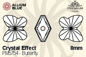 PREMIUM Butterfly Bead (PM5754) 8mm - Crystal Effect