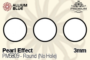 プレミアム ラウンド (No Hole) Crystal パール (PM5809) 3mm - パール Effect - ウインドウを閉じる