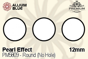 PREMIUM Round (No Hole) Crystal Pearl (PM5809) 12mm - Pearl Effect - Haga Click en la Imagen para Cerrar