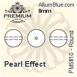 プレミアム ラウンド Crystal パール (PM5810) 8mm - パール Effect