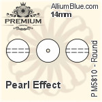 プレミアム ラウンド Crystal パール (PM5810) 14mm - パール Effect