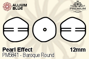 プレミアム Baroque ラウンド Crystal パール (PM5841) 12mm - パール Effect