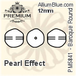 PREMIUM Baroque Round Crystal Pearl (PM5841) 12mm - Pearl Effect