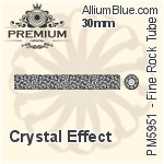 PREMIUM Fine Rock Tube Bead (PM5951) 15mm - Crystal Effect