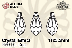 PREMIUM Drop Pendant (PM6000) 11x5.5mm - Crystal Effect - Click Image to Close