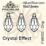 PREMIUM Drop Pendant (PM6000) 15x7.5mm - Crystal Effect