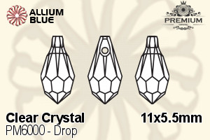 PREMIUM Drop Pendant (PM6000) 11x5.5mm - Clear Crystal - 關閉視窗 >> 可點擊圖片