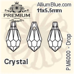 PREMIUM Drop Pendant (PM6000) 11x5.5mm - Clear Crystal
