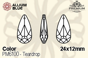 プレミアム Teardrop ペンダント (PM6100) 24x12mm - カラー