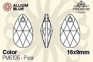 プレミアム Pear ペンダント (PM6106) 16x9mm - カラー - ウインドウを閉じる